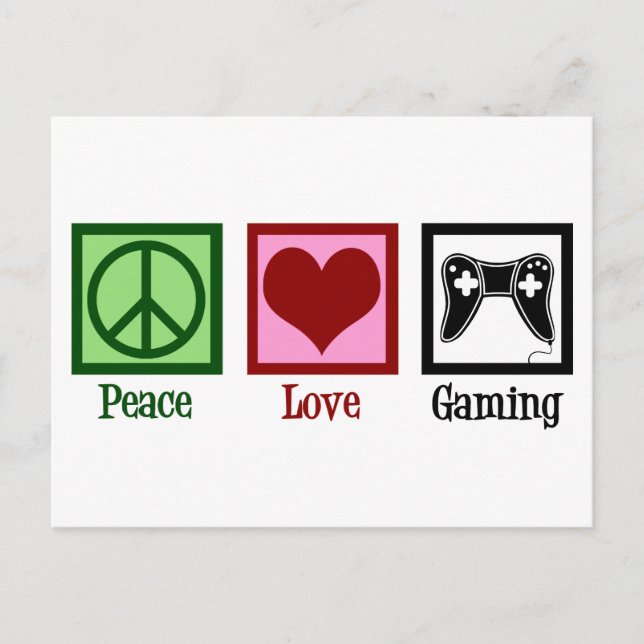 Peace Liebe Gaming Postkarte (Vorderseite)