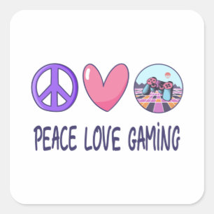 Peace Liebe Gaming Quadratischer Aufkleber