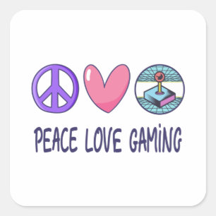 Peace Liebe Gaming Quadratischer Aufkleber