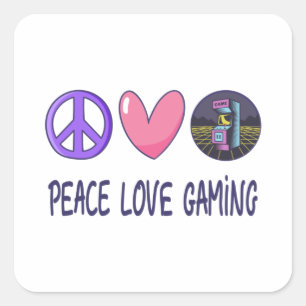 Peace Liebe Gaming Quadratischer Aufkleber