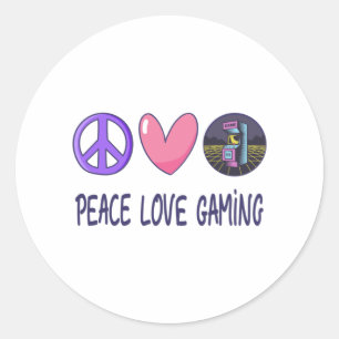 Peace Liebe Gaming Runder Aufkleber