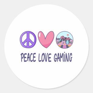 Peace Liebe Gaming Runder Aufkleber