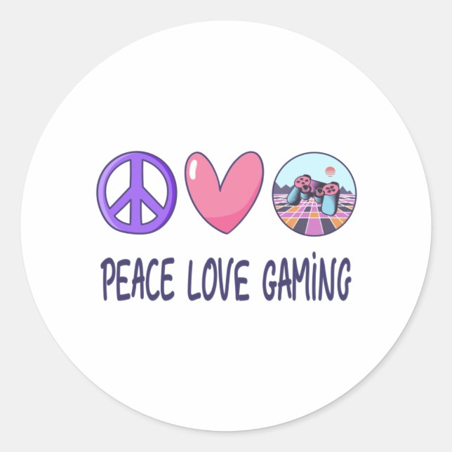 Peace Liebe Gaming Runder Aufkleber (Vorderseite)