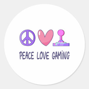 Peace Liebe Gaming Runder Aufkleber