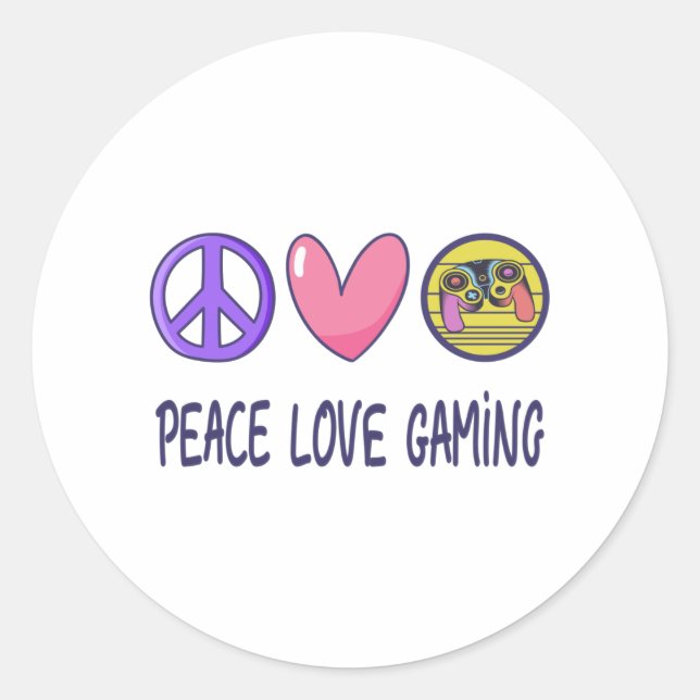 Peace Liebe Gaming Runder Aufkleber (Vorderseite)