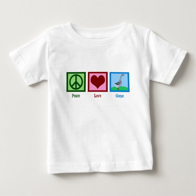 Peace Liebe Gänse Baby T-shirt (Vorderseite)