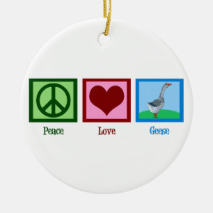 Peace Liebe Gänse Keramikornament