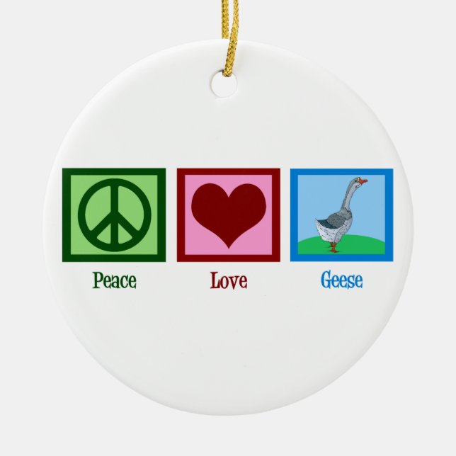 Peace Liebe Gänse Keramikornament (Vorne)