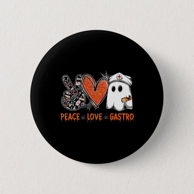 Peace Liebe Gastro Ghost Nurse Gastroenterologie H Button (Vorderseite)