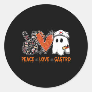 Peace Liebe Gastro Ghost Nurse Gastroenterologie H Runder Aufkleber