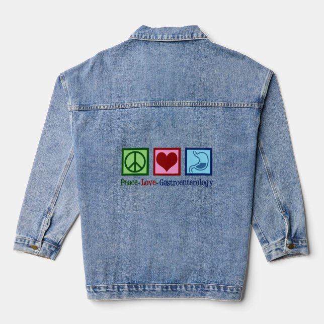 Peace Liebe Gastroenterology Jeansjacke (Rückseite)