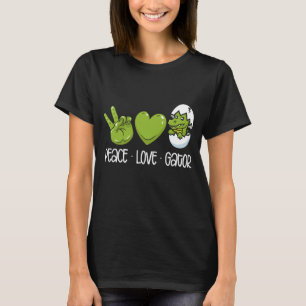 Peace Liebe Gators Backprint Alligator T-Shirt