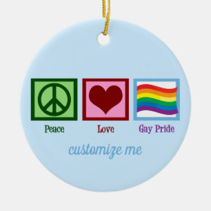 Peace Liebe Gay Pride Niedliche Weihnachten Keramik Ornament