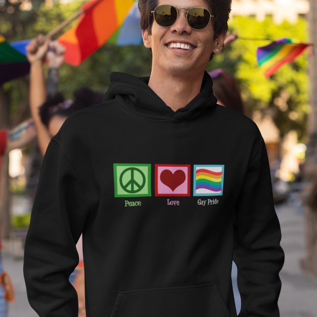 Peace Liebe Gay Pride Parade Regenbogenflagge Hoodie (Von Creator hochgeladen)
