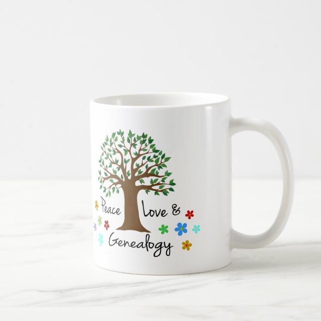 Peace Liebe Genealogie Familienbaum Spaß Tasse (Rechts)