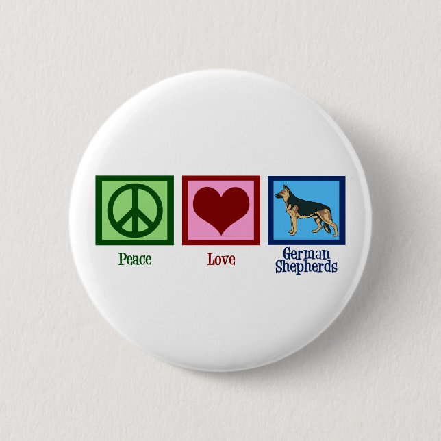 Peace Liebe German Shepherds Button (Vorderseite)