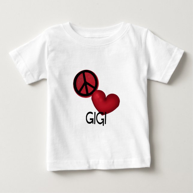 Peace Liebe Gigi Baby T-shirt (Vorderseite)
