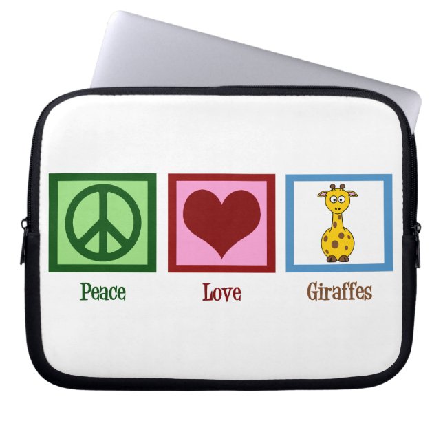 Peace Liebe Giraffes Laptopschutzhülle (Vorderseite)