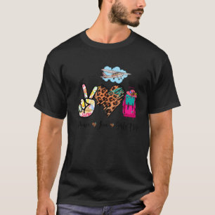 Peace Liebe Girls Trip Graphic Airplane Graphic T-Shirt