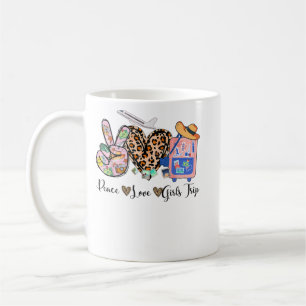 Peace Liebe Girls Trip Leopard Herzbeutel erhöhen Kaffeetasse