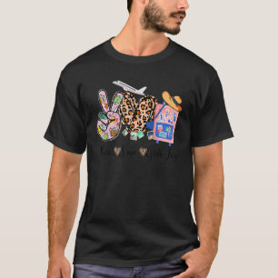 Peace Liebe Girls Trip Leopard Herzbeutel erhöhen T-Shirt