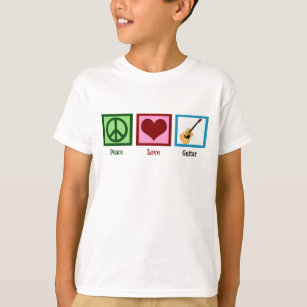 Peace Liebe Gitarre Kinder T-Shirt