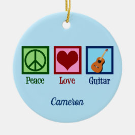 Peace Liebe Gitarre Niedlich Custom Keramik Ornament