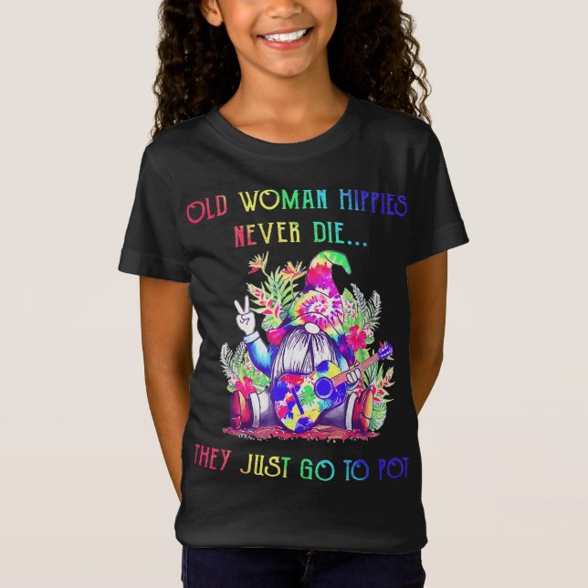 Peace Liebe Gnome Hippie Gnomes Gitarrenmusik Deko T-Shirt (Vorderseite)