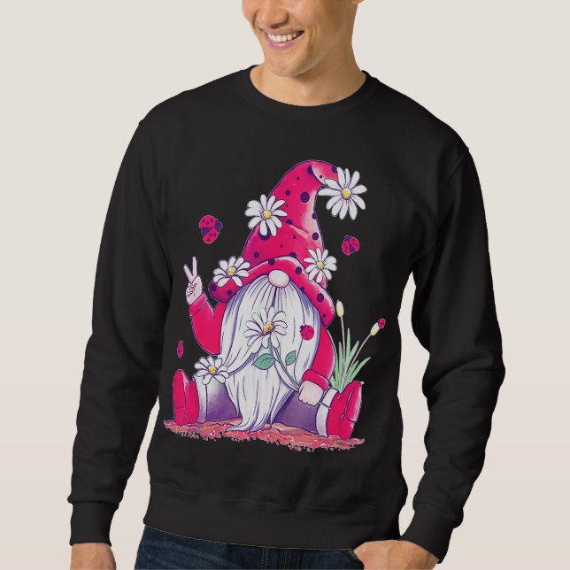 Peace Liebe Gnome Lady Bugs Hippie Gnomes Daisies  Sweatshirt (Vorderseite)