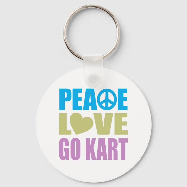 Peace Liebe Go Kart Schlüsselanhänger (Vorderseite)