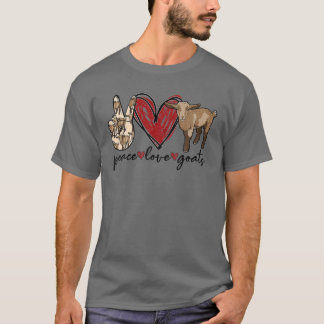 Peace Liebe Goats Farm Girl Goat Lover Gift Funny  T-Shirt