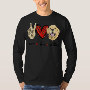 Peace Liebe Golden Dog Golden Retriever Vater Mama T-Shirt