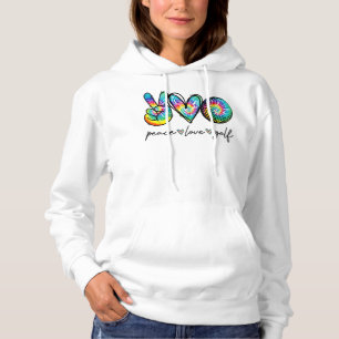 Peace Liebe Golf Gefärbte Krawatte Niedlich Golf L Hoodie