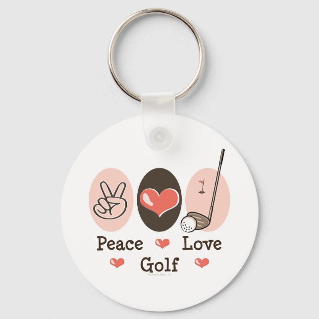 Peace Liebe Golf Key Chain Schlüsselanhänger (Vorderseite)