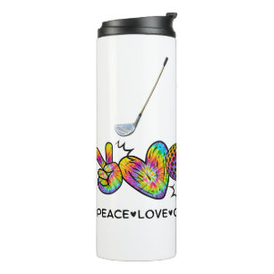 Peace Liebe Golf Krawatte Dye Thermosbecher