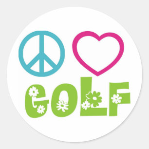 Peace Liebe Golf Runder Aufkleber