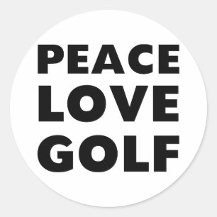 Peace Liebe Golf Runder Aufkleber