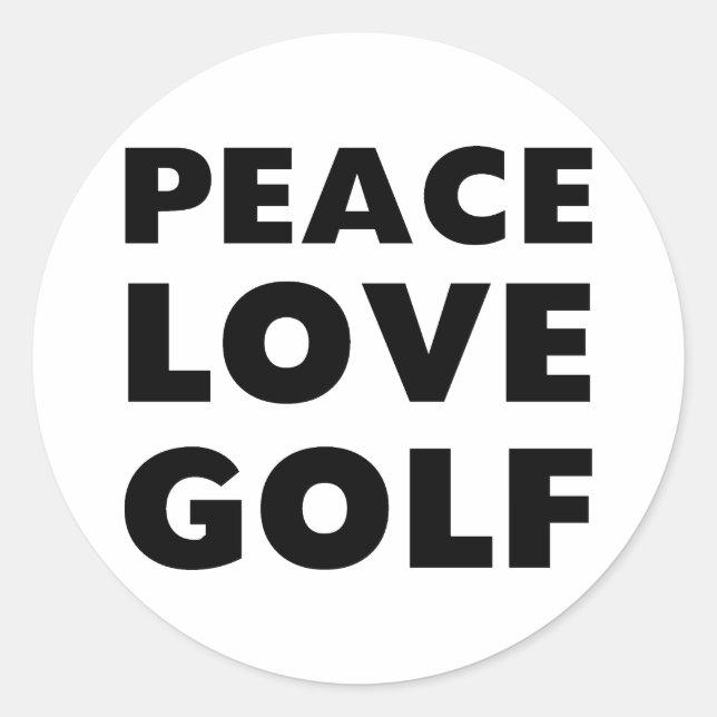 Peace Liebe Golf Runder Aufkleber (Vorderseite)
