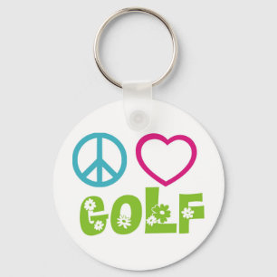 Peace Liebe Golf Schlüsselanhänger