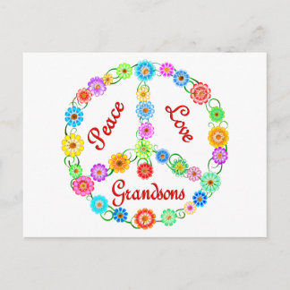 Peace Liebe Grandsons Postkarte