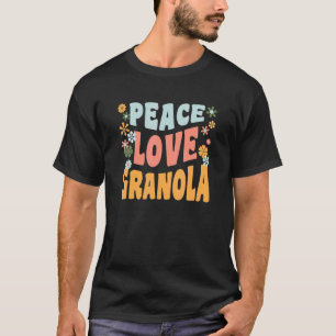 Peace Liebe Granola Hippie Sprichwort 70er Blume T-Shirt
