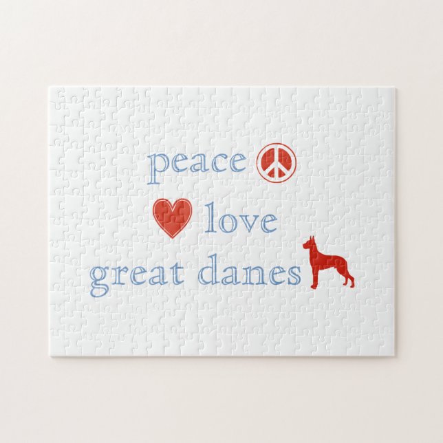 Peace Liebe Great Danes Puzzle (Horizontal)