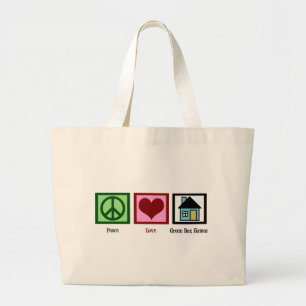 Peace Liebe Green Box Zuhause Jumbo Stoffbeutel