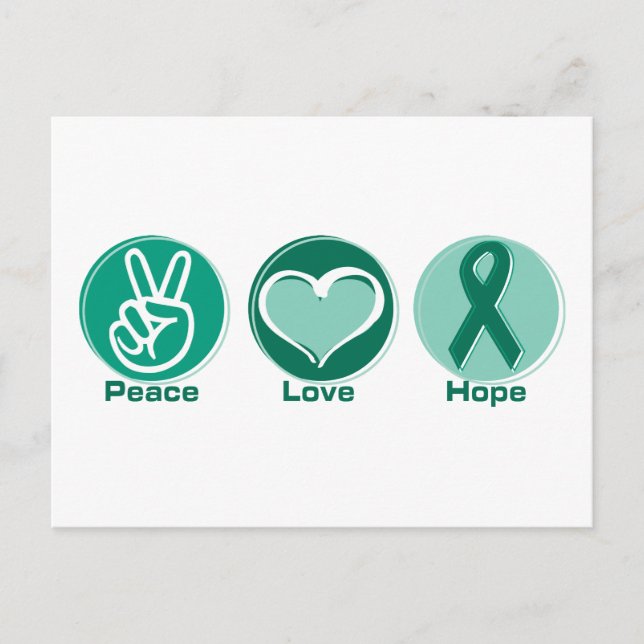 Peace Liebe Green Hope Postkarte (Vorderseite)
