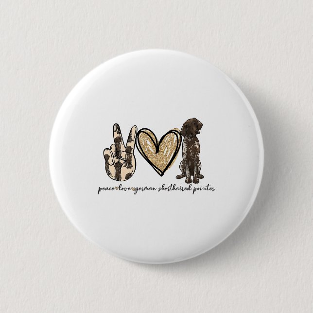 Peace Liebe GSP German Kurzhaar Liebe Button (Vorderseite)