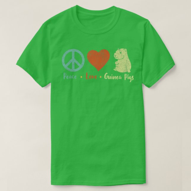 Peace Liebe Guinea Pigs Lover Wheek Retro T-Shirt (Design vorne)