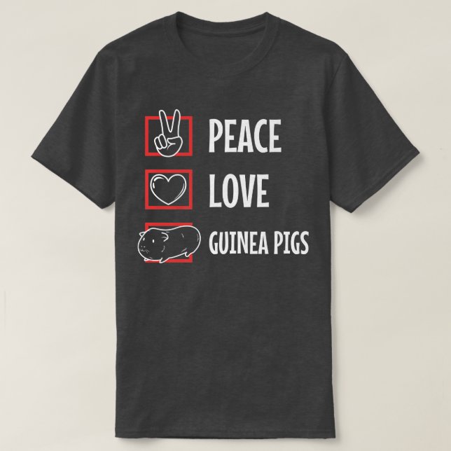 Peace Liebe Guinea Pigs Premium 4319 T-Shirt (Design vorne)
