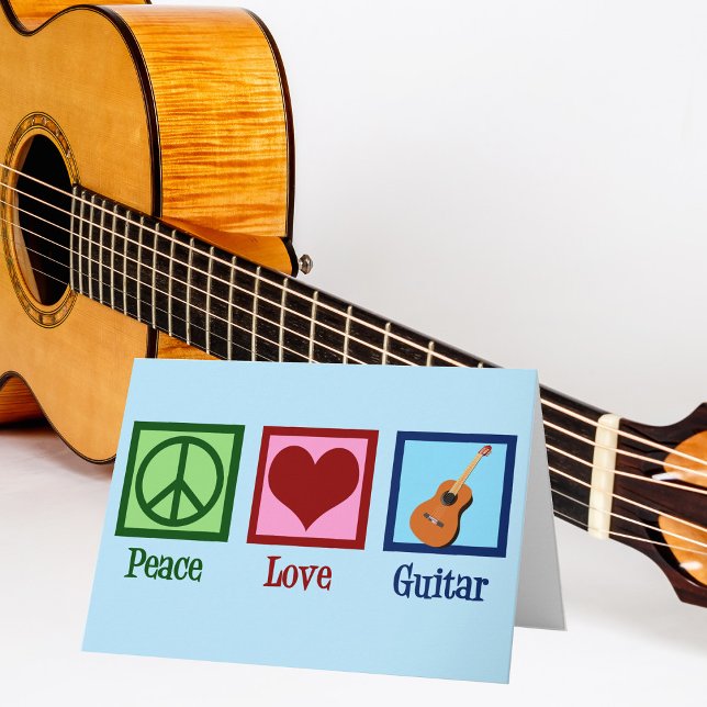 Peace Liebe Guitar Feiertagskarte (Von Creator hochgeladen)