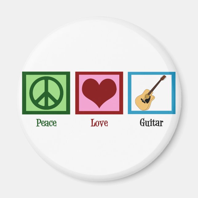 Peace Liebe Guitar Magnet (Vorne)