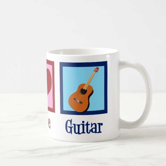 Peace Liebe Guitar Niedlich Guitarist Kaffeetasse (Rechts)